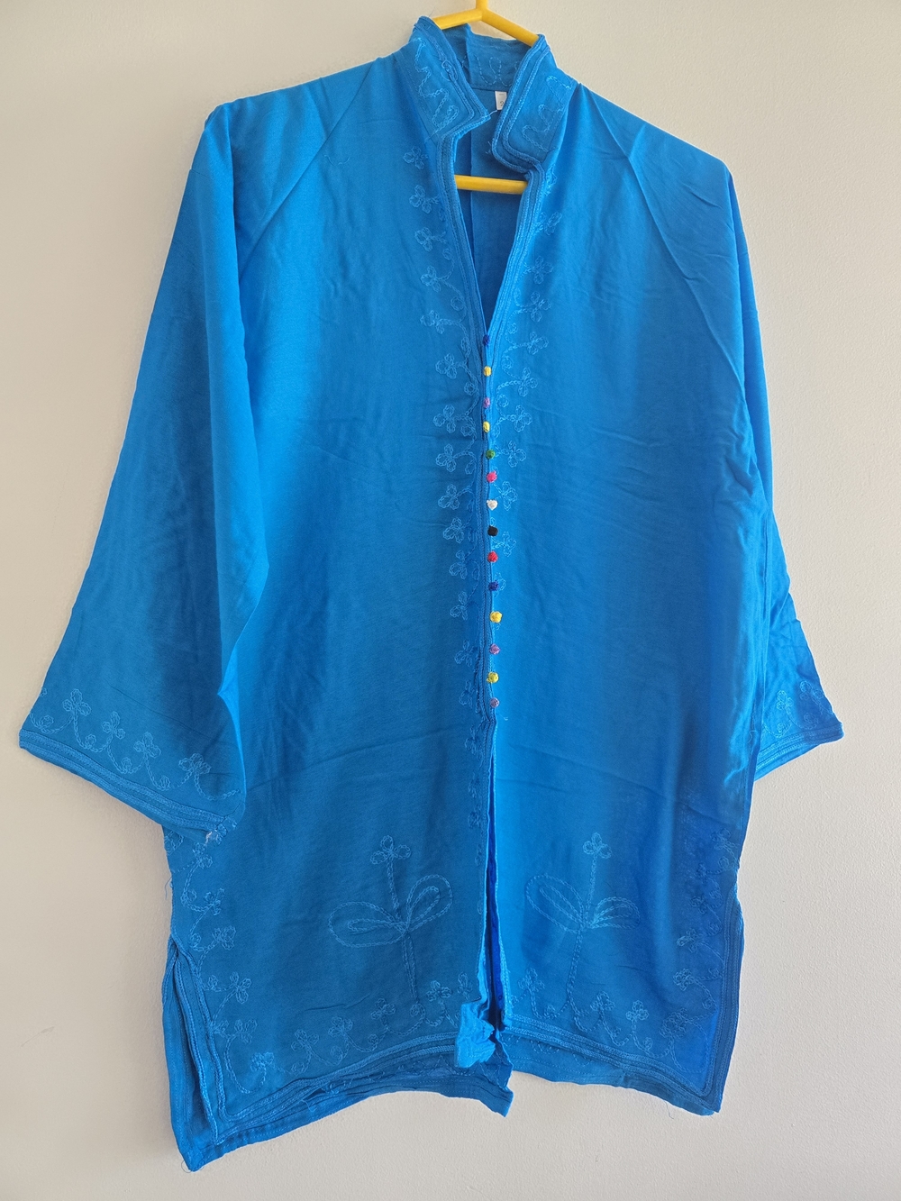 Bright Blue Embroidered Lightweight Tunic. NWT